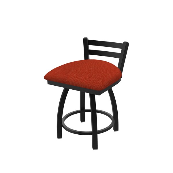 18" Low Back Swivel Vanity Stool, Black Wrinkle, Graph Poppy Seat